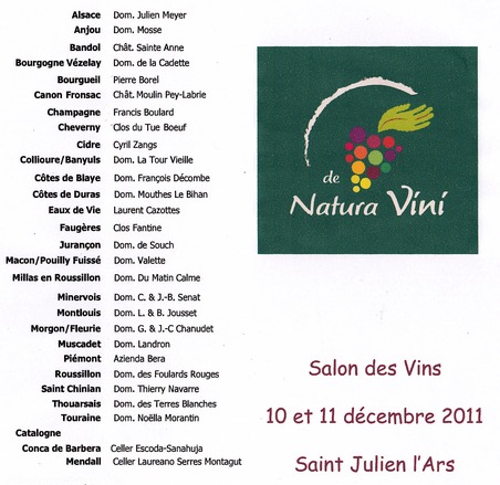 Salon Vins Naturels - De Natura Vini - Aquitaine Poitiers